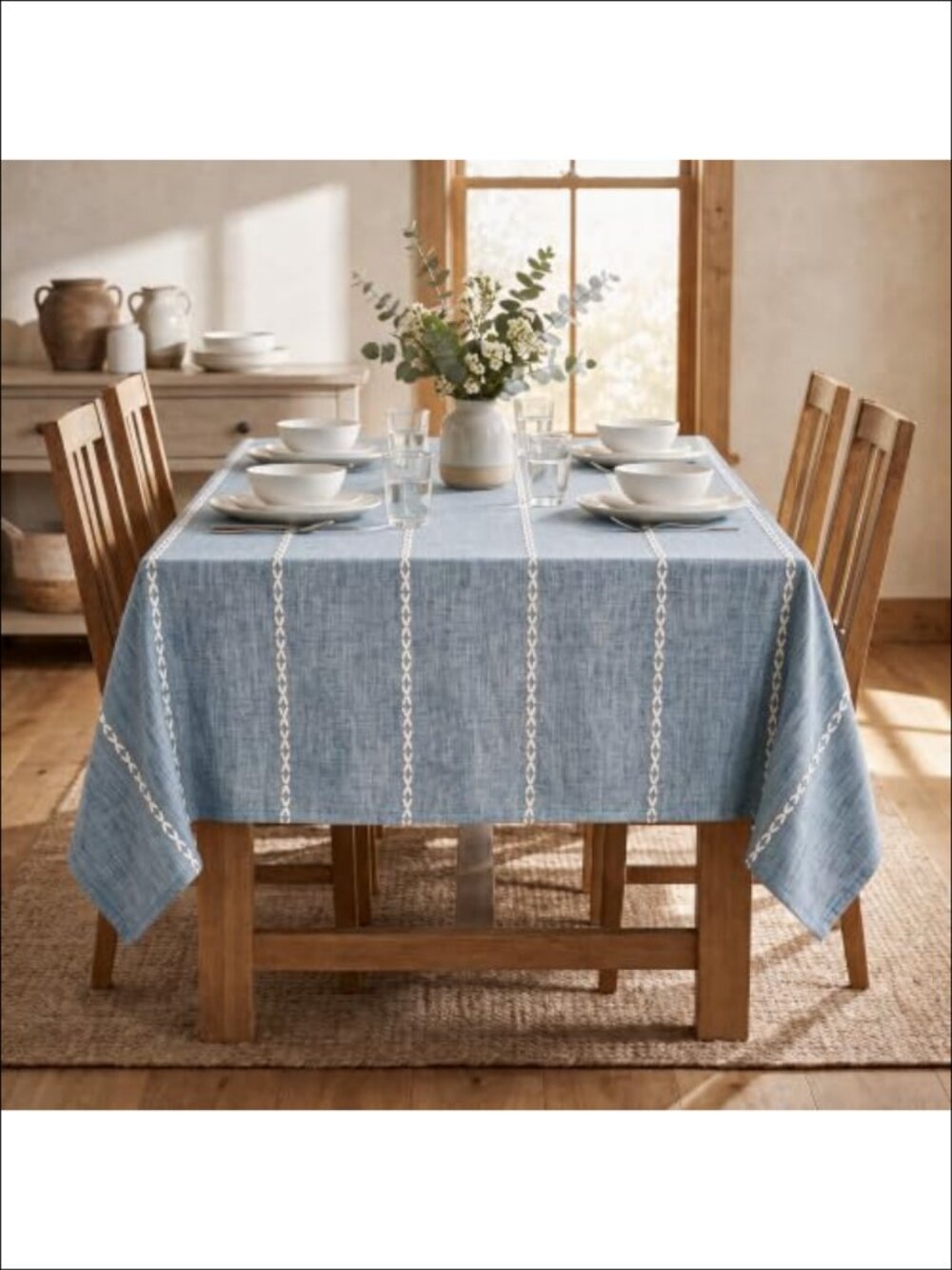 Rustic Rectangular Tablecloth 60x84 Kitchen Dining Table Cover - Picture 2 of 6